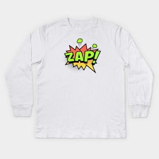 Zap Retro Comic Book Design Kids Long Sleeve T-Shirt